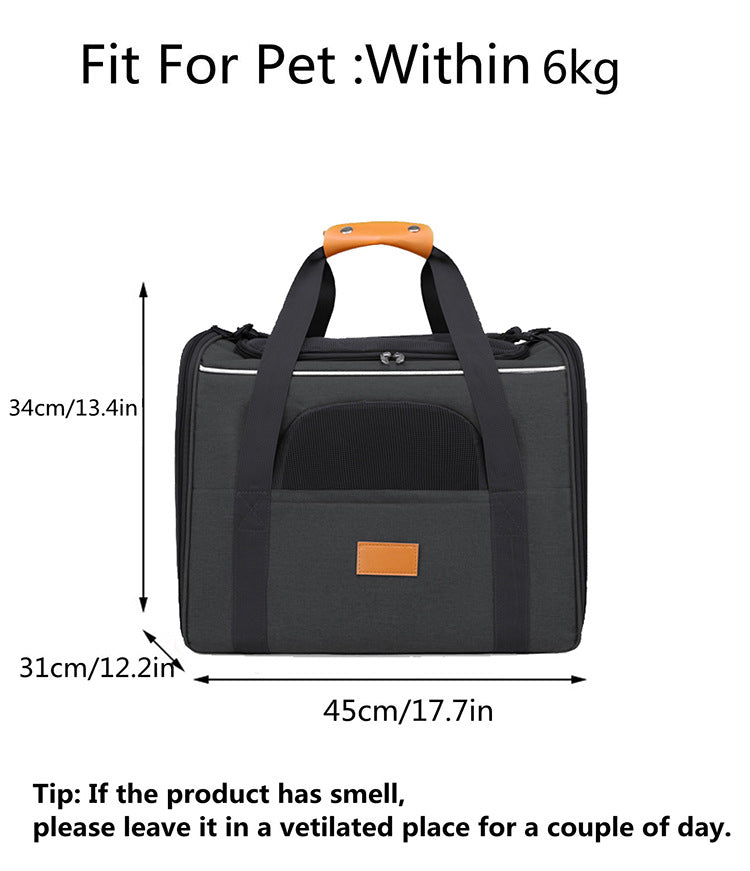 Foldable Soft-Sided Pet Carrier for Travel - Fits Cats & Small Dogs Under 6kg, with Removable Plush Bed & Shoulder Strap(pink)