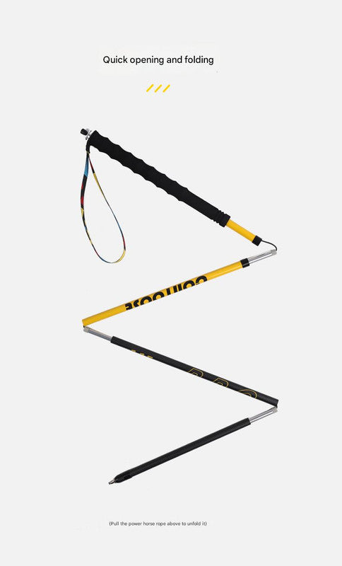 Ultralight Carbon Fiber Foldable Trail Running & Hiking Pole(yellow  Recommended height range 155-165cm)