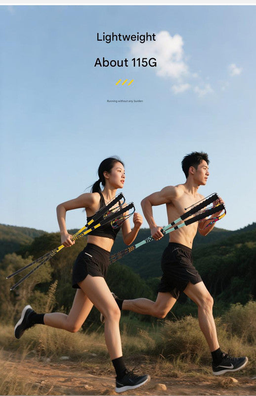 Ultralight Carbon Fiber Foldable Trail Running & Hiking Pole(yellow  Recommended height range 155-165cm)