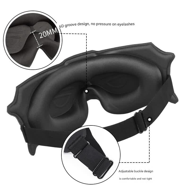 3pc 6D Contoured Zero-Pressure Sleep Mask - 360 Light Blocking Eye Mask with Adjustable Strap(Camel)