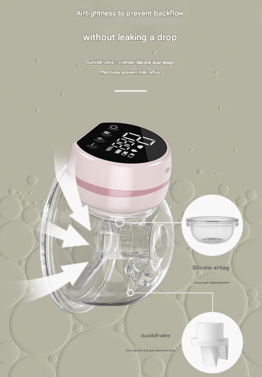 Blue Hands-Free Wearable Electric Breast Pump - Portable, Quiet & Rechargeable with LED Display