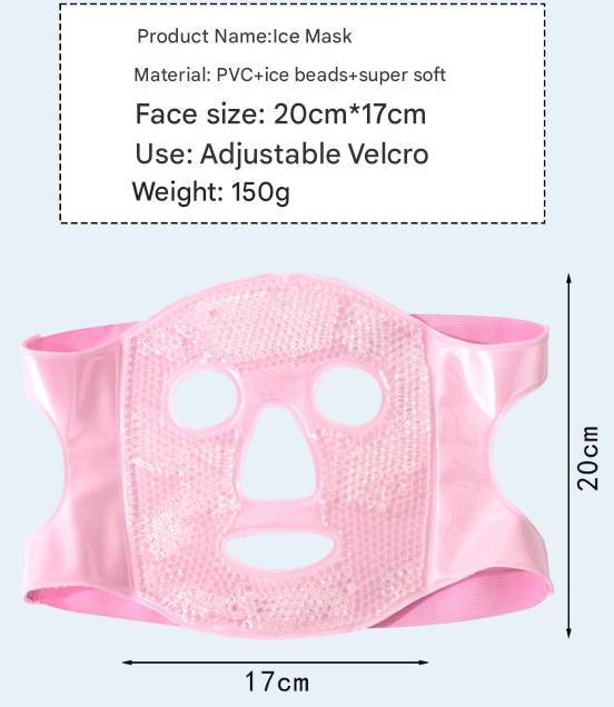 Green Reusable Cooling Gel Bead Face Mask and Eye Mask Set - Soothing Therapy for Puffy Eyes, Headaches and Facial Relaxation