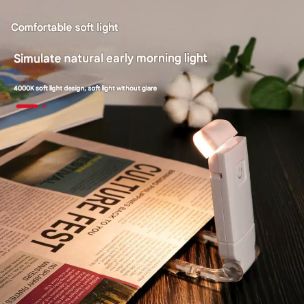 2 Pcs White USB Rechargeable Clip-on LED Book Light - 3 Color Modes & Dimmable Brightness for Eye-Caring Reading