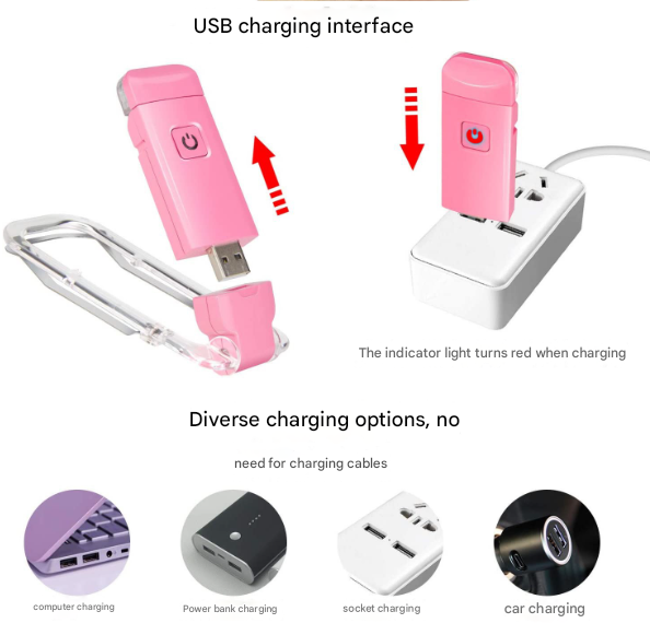 2 Pcs Black USB Rechargeable Clip-on LED Book Light - 3 Color Modes & Dimmable Brightness for Eye-Caring Reading