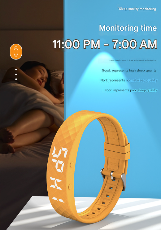 Grey Smart Vibrating Alarm Watch - Digital Fitness Tracker Wristband with Pedometer & Sleep Monitor