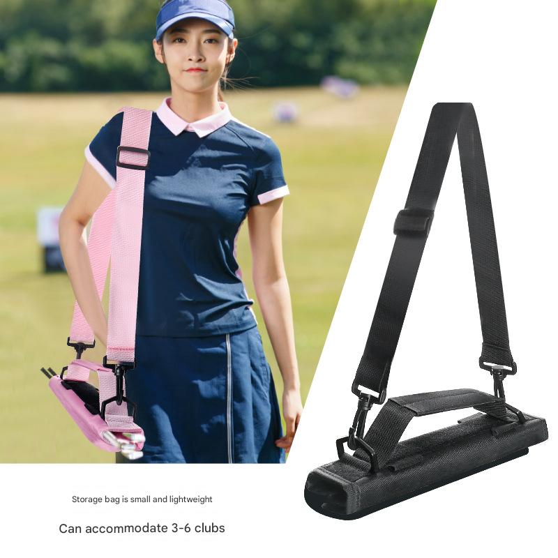 Blue Compact Golf Club Carrier - Lightweight Sunday Practice Bag for Driving Range