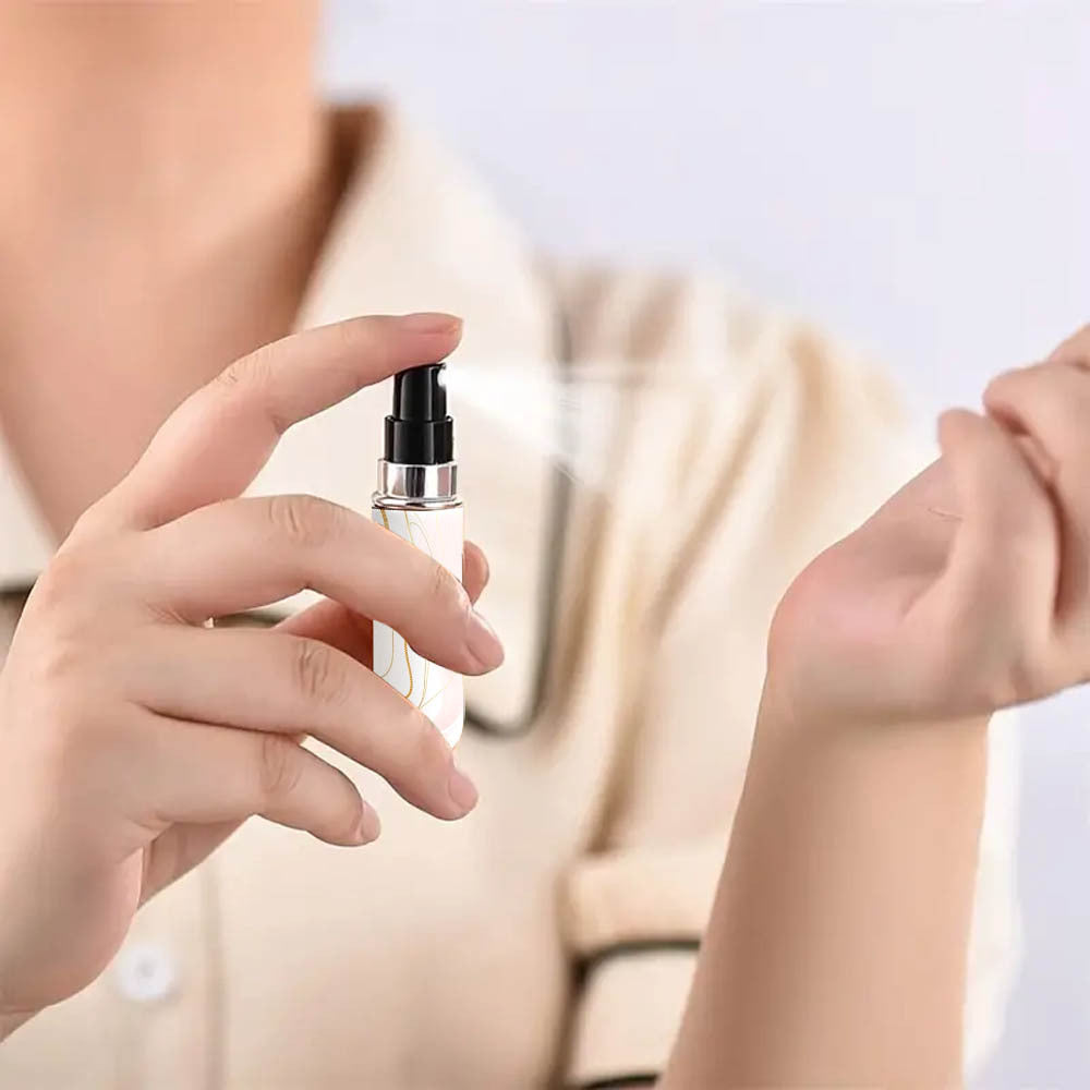 Red Chic Marble Travel Perfume Atomizer Set (3-Pack) - 5ml Leakproof Bottom-Fill Spray Bottles