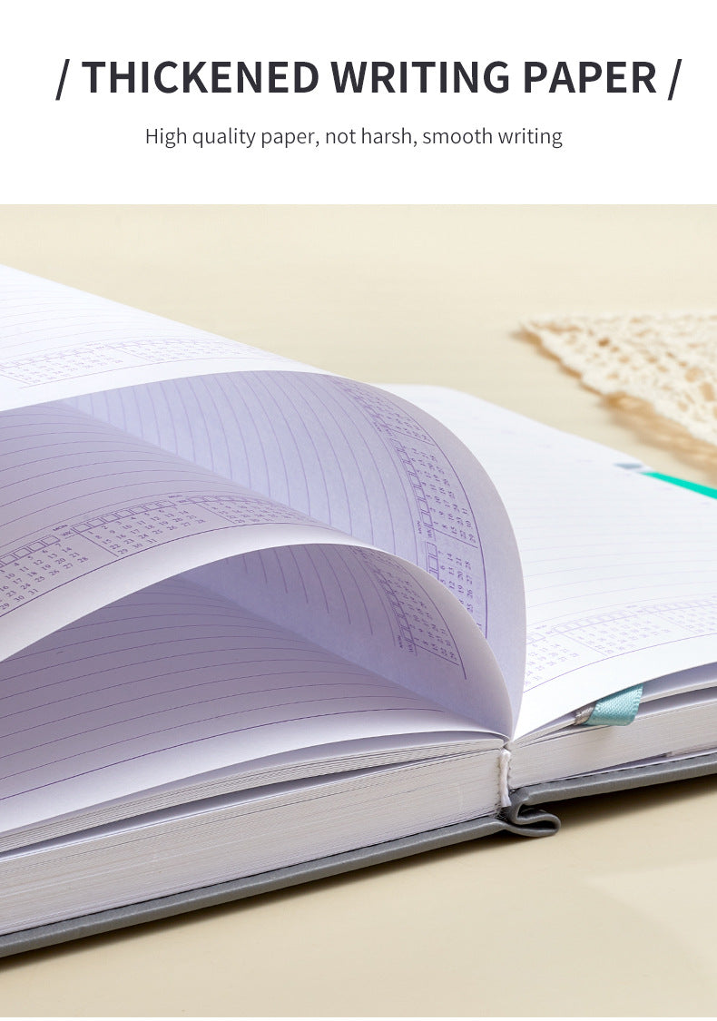 Purple A5 PU Leather Agenda for Productivity & Time Management-Undated Daily & Hourly Planner Pro