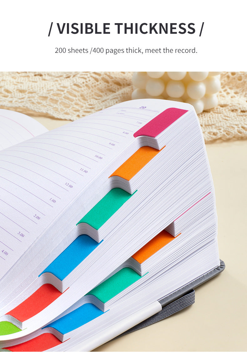 Green A5 PU Leather Agenda for Productivity & Time Management-Undated Daily & Hourly Planner Pro