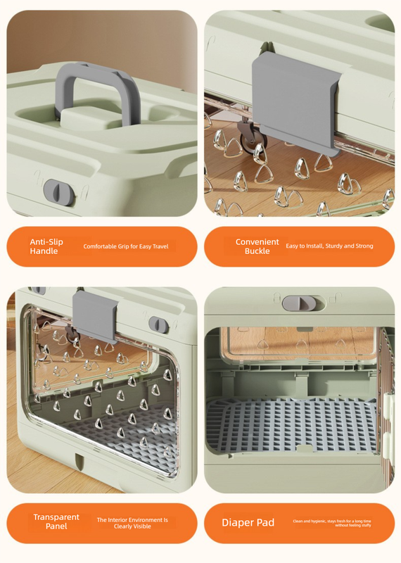 Blue Premium Foldable Pet Carrier Crate - Breathable Aviation Travel Box for Cats & Small Dogs up to 10kg - Portable Car & Flight Transport Case