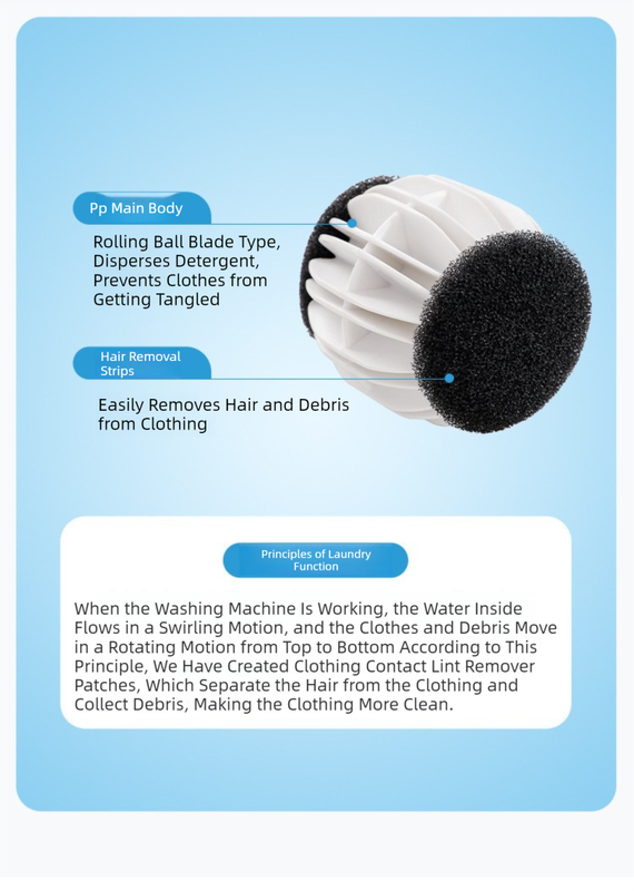 Magic Laundry Balls Set of 4 - Anti-Pilling Fuzzy Lint Remover for Washing Machine