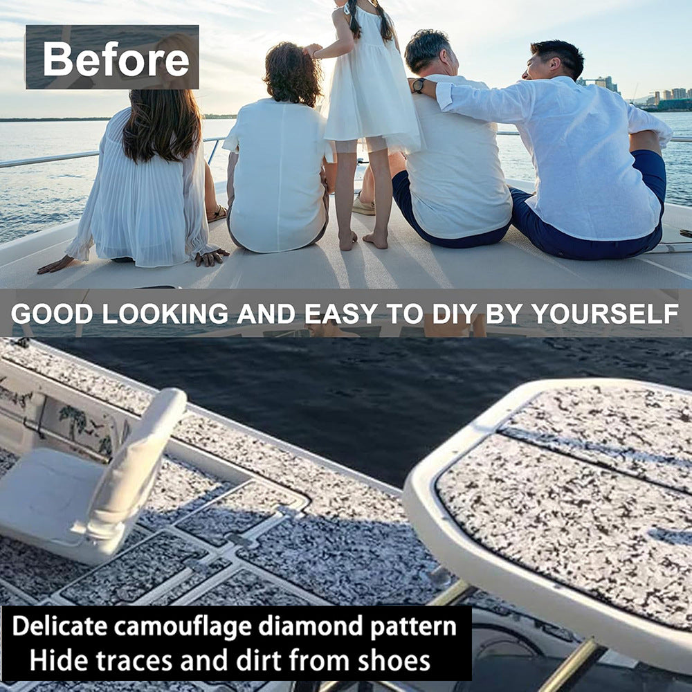 Snow Camouflage EVA Boat Deck Mat - Non-Slip, Waterproof Flooring for Yacht, Boat, and Outdoor Use(1200x300x5mm)