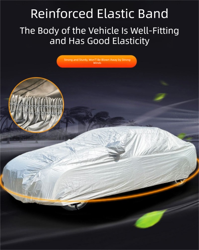Silver 3S Universal Car Cover – 170T Taffeta Fabric, All-Weather Protection for Cars(4100×1700×1500MM)