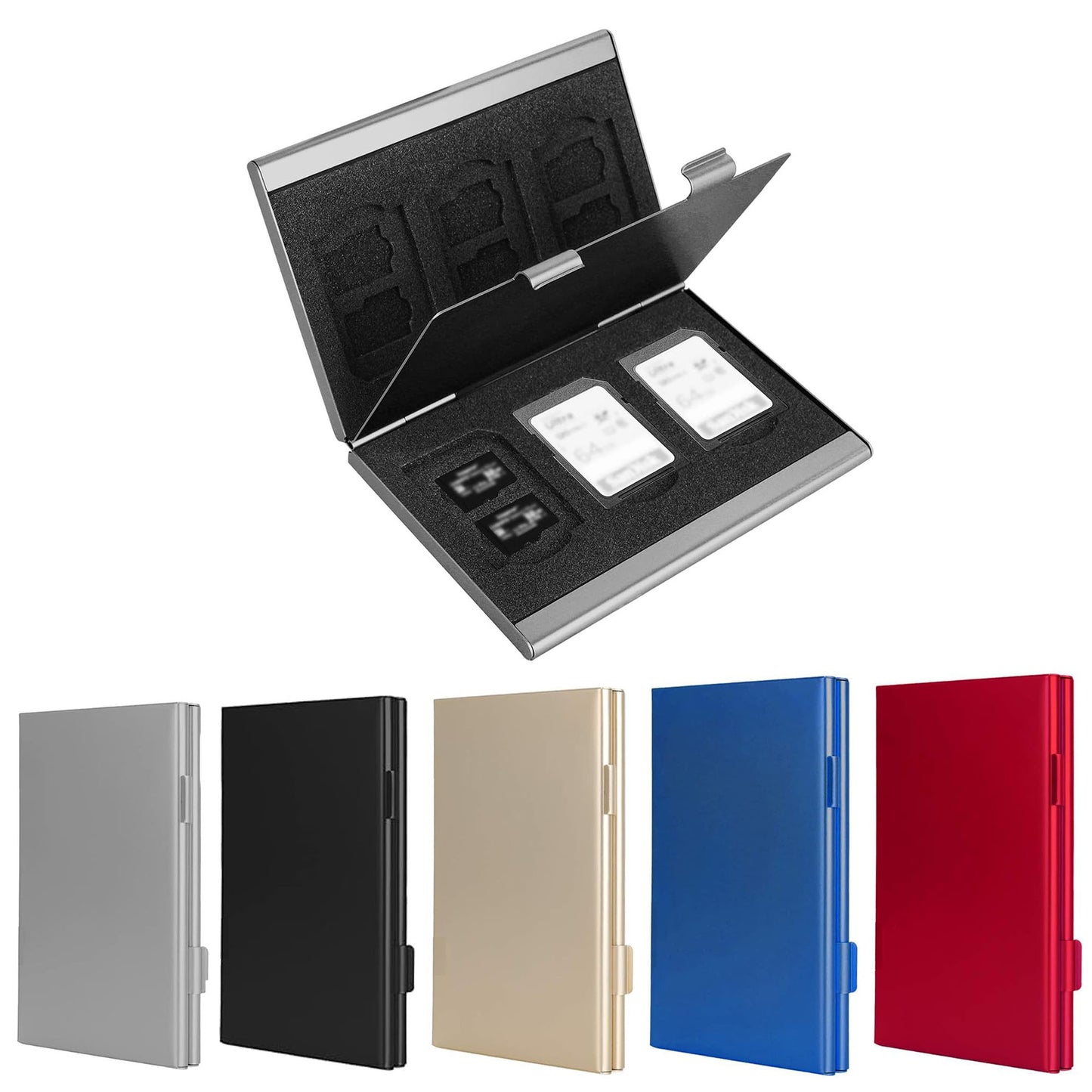 Blue High-Quality Aluminum SD & TF Card Case – Premium Storage Solution for Memory Cards(Memory card not included)