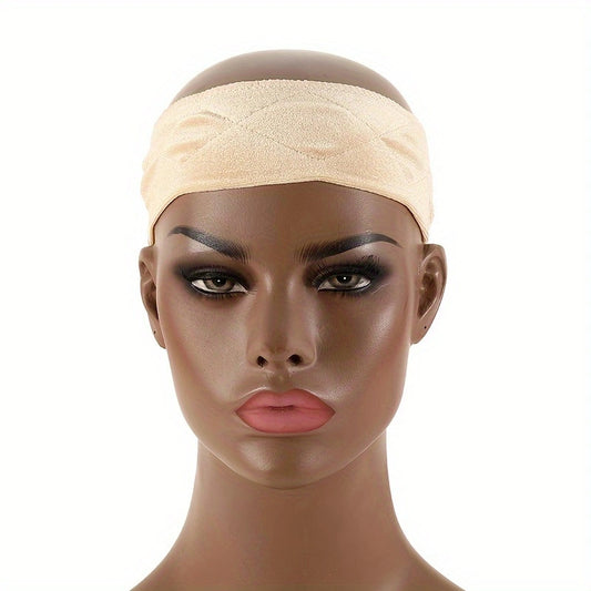 3-Pack Beige Velvet Wig Headband – Soft, Stretchy & Secure Lace Wig Band for Seamless Hairpiece Fit