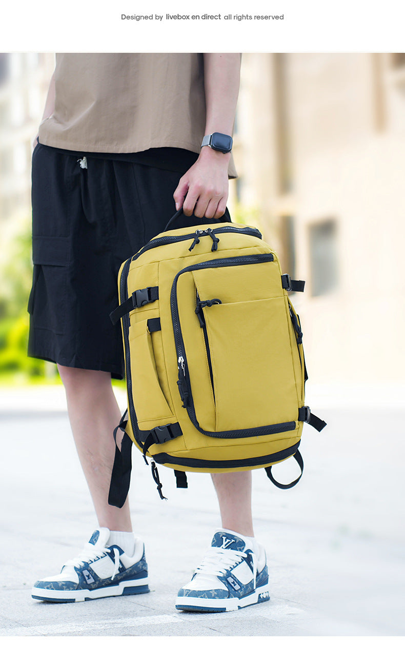 Yellow Stylish & Spacious Backpack – Lightweight, Expandable Travel & Daily Use Rucksack (31×20×43cm)