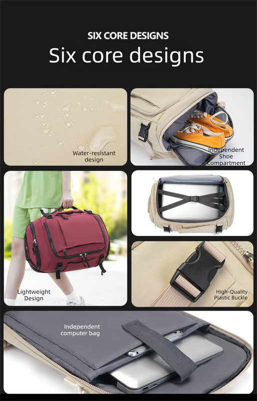 Beige Stylish & Spacious Backpack – Lightweight, Expandable Travel & Daily Use Rucksack (31×20×43cm)