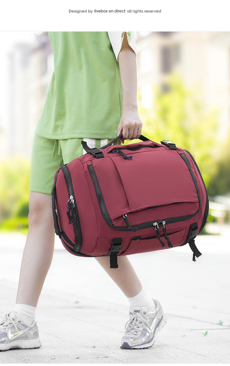 Dark Red Stylish & Spacious Backpack – Lightweight, Expandable Travel & Daily Use Rucksack (31×20×43cm)