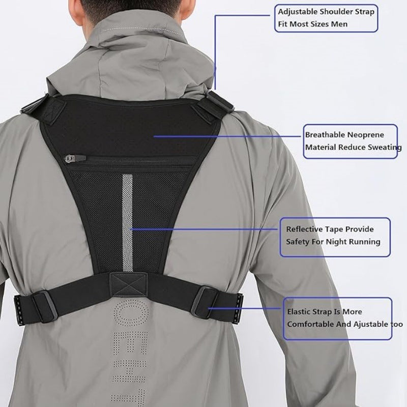 Green Outdoor Tactical Chest Pack – Lightweight Running & Hiking Vest for Men (27×17×5cm)