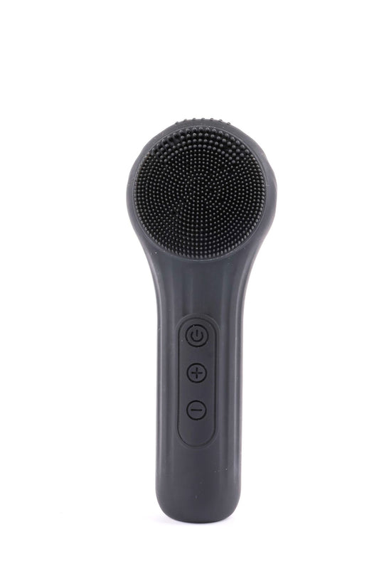 Black Multi-Functional Silicone Facial Cleansing Brush – Ultrasonic & Heat Infusion Beauty Device