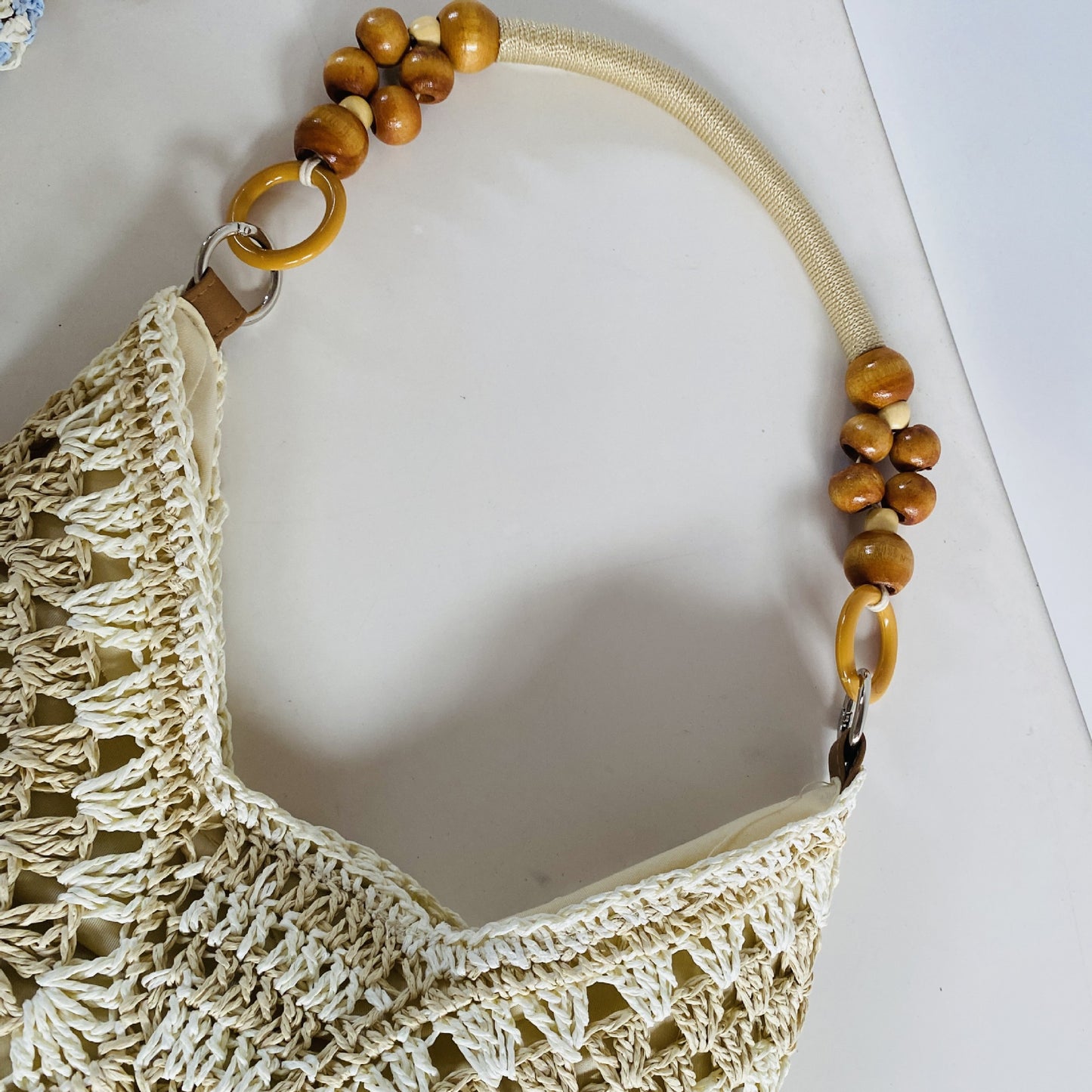 Brown Stylish Hand-Woven Paper Rope Bag – Boho Crochet Tote for Summer & Travel