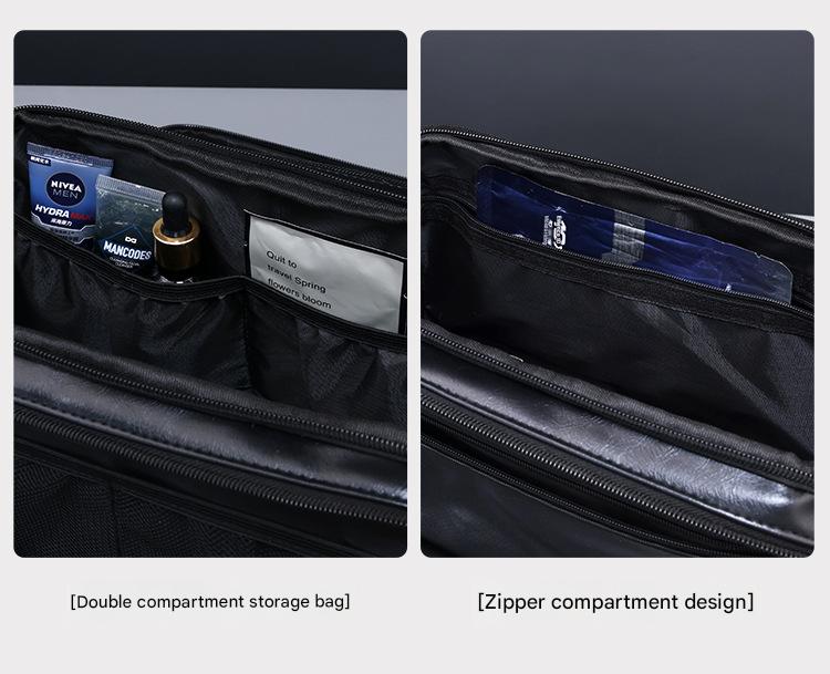 Large Capacity PU Leather Toiletry Bag - Multi-Compartment Dopp Kit & Cosmetic Organizer(Brown)