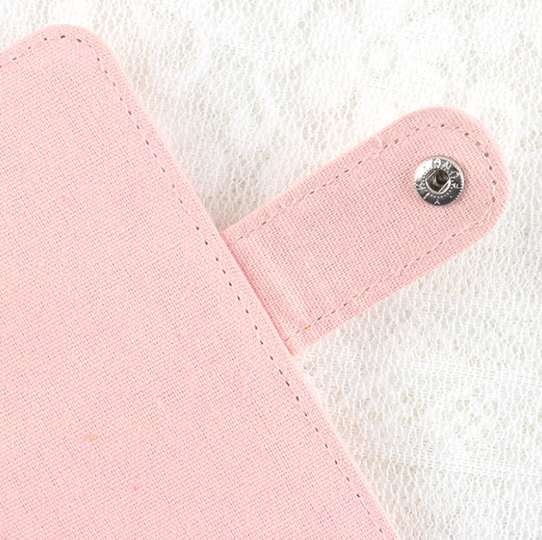 Black DIY Canvas Passport Holder with 4 Random Patches - Customizable Travel Document Wallet