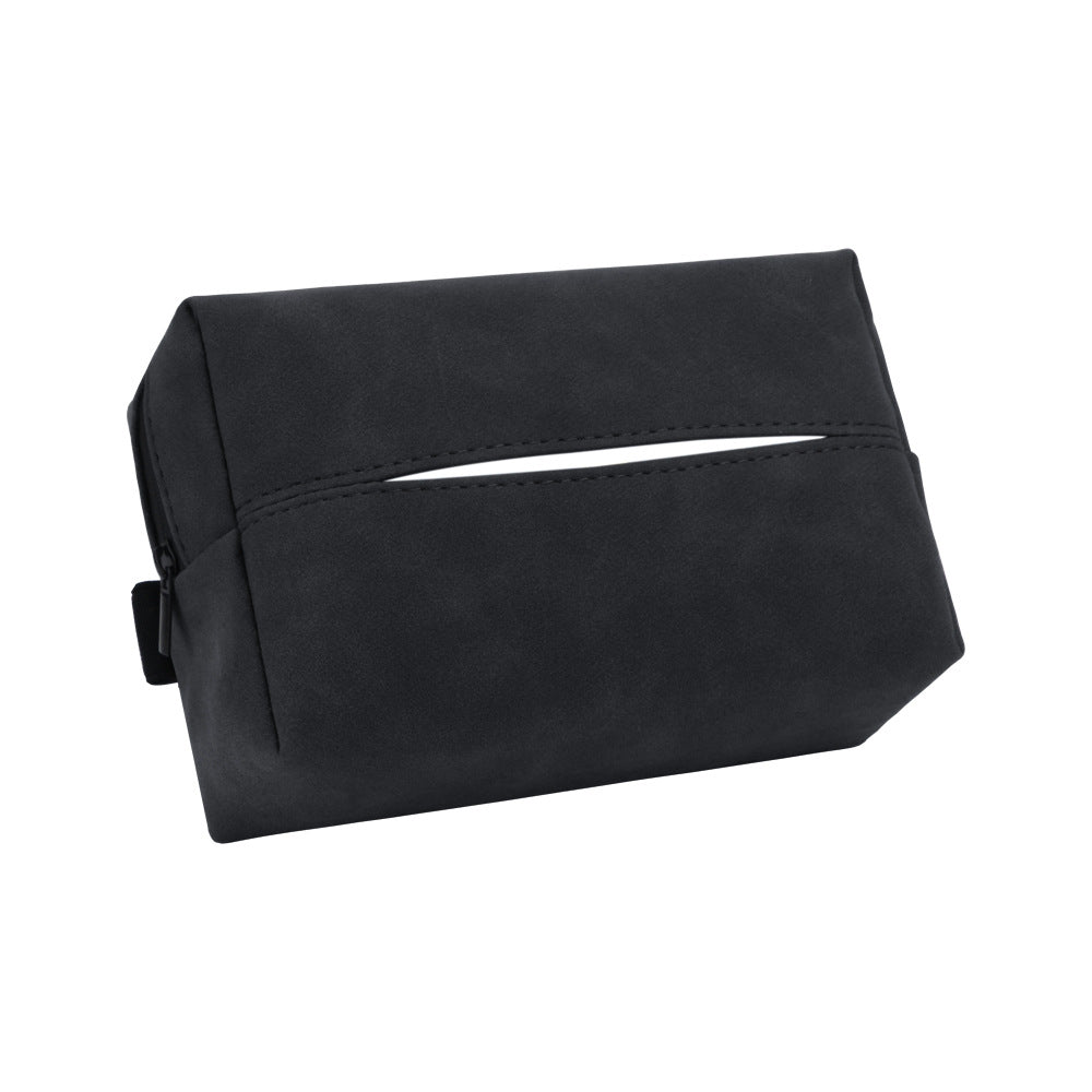 Red 2-Pack  Luxury Faux Suede Car Tissue Box - Visor Clip & Strap for Armrest or Seat Back