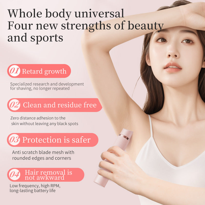 Pink Rechargeable 2-in-1 Electric Shaver for Women - Dual-Head Bikini Trimmer & Body Hair Remover