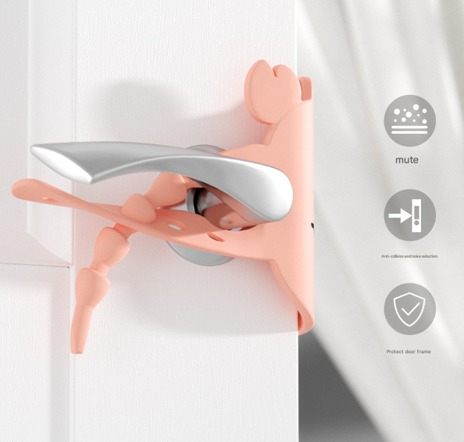 Yellow (6-Pack) Cute Crab Door Slam Stopper Set- Silicone Anti-Pinch & Quiet Latch Guard