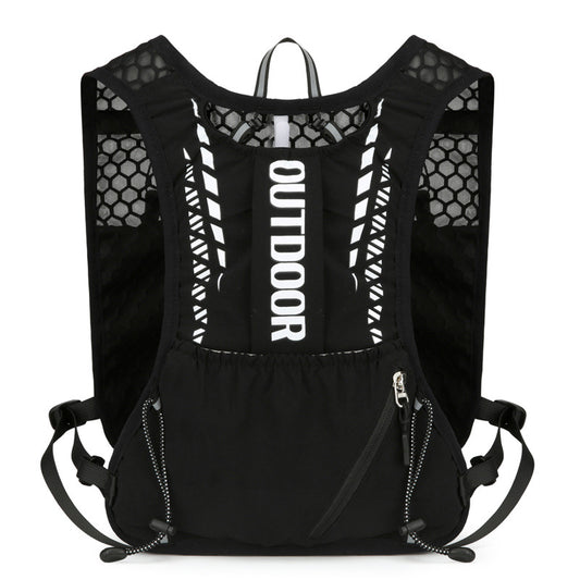 Black 5L Breathable Hydration Vest Pack - Sweat-Wicking Running Bag, Cross-border Cycling Backpack, Marathon Trail Travel Nylon Hiking Pack