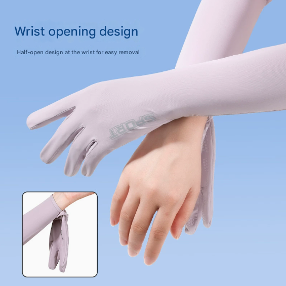 Pink Cooling UV Protection Arm Sleeves Long Sun Block Gloves Breathable Stretchy Hand Cover for Cycling Driving and Outdoor Sports Australia