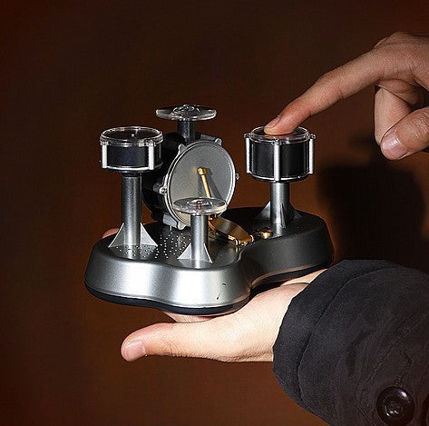 Mini Electronic Finger Drum Set Touch Sensitive Desktop Percussion Toy with Light-Up Game Mode Novelty Gift for Kids and Musicians