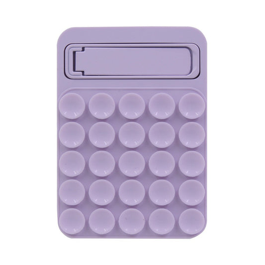 Light Purple 4 Pack Silicone Suction Phone Mount with Foldable Kickstand - Adhesive Sticky Grip Pad for Mirrors & Glass - 2-in-1 Hands-Free Holder for Content Creation