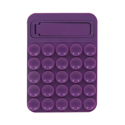 Purple 4 Pack Silicone Suction Phone Mount with Foldable Kickstand - Adhesive Sticky Grip Pad for Mirrors & Glass - 2-in-1 Hands-Free Holder for Content Creation