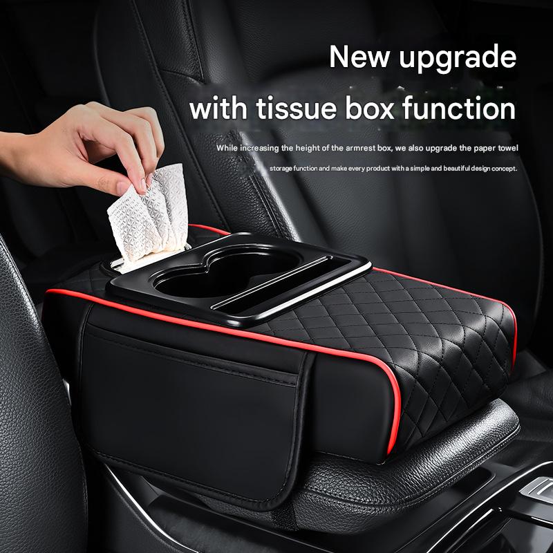 Premium Car Armrest Organizer & Comfort Pad(grey)