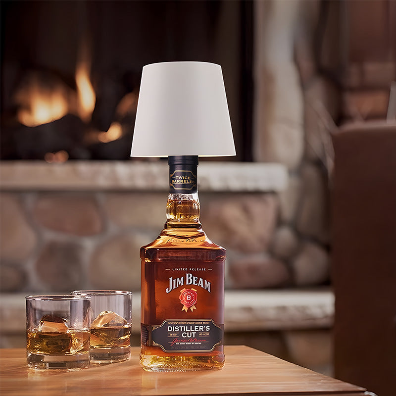 Gold Cordless Tri-Color Wine Bottle LED Lamp
