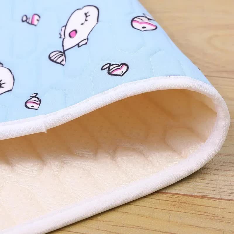 2-Pack Gray Rabbit Pet Summer Cooling Latex Pad (XXL Size: 90*70cm) - Breathable Ice Silk & Latex-Filled Dog Bed Cat Sleeping Mat with Non-Slip Base