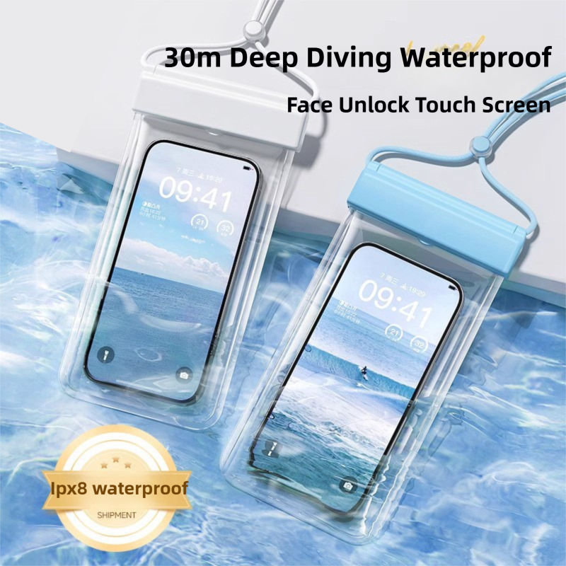 3-PCS Green IPX8 Waterproof Phone Pouch(19×11 CM) - Universal Touch Screen & Underwater Photo Case for Swimming, Snorkeling, and Beach