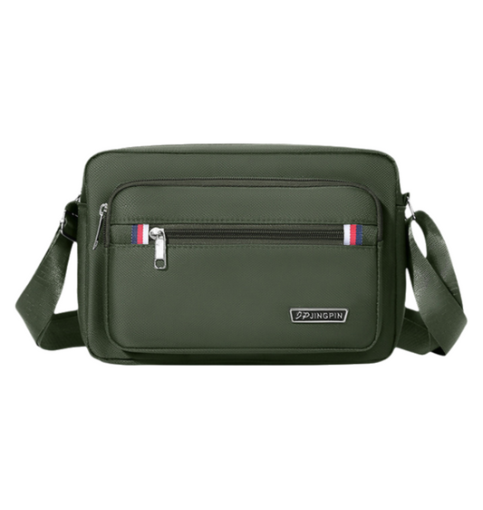 Green Dual-Style Men's Oxford Cloth Crossbody Bag Bundle - Oxford Cloth Business Shoulder Bag, Multi-Functional Large Capacity, Fits 8-inch Tablet