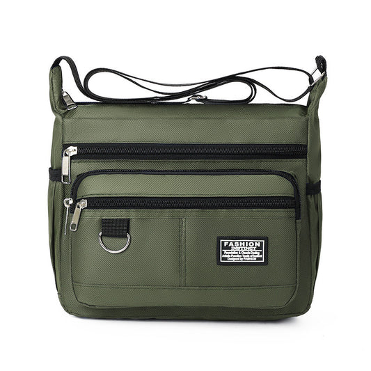 Green Men's Waterproof Oxford Cloth Crossbody Bag - Durable Anti-Theft Shoulder Backpack for Business, Travel & 10-inch Tablet