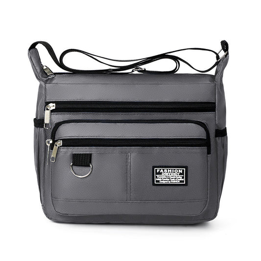 Grey Men's Waterproof Oxford Cloth Crossbody Bag - Durable Anti-Theft Shoulder Backpack for Business, Travel & 10-inch Tablet