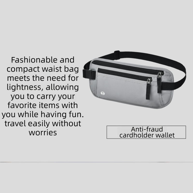 Rose Red RFID Blocking Slim Anti-Theft Fanny Pack for Outdoor Travel - Hidden Money Belt for Passport, Documents & Cash