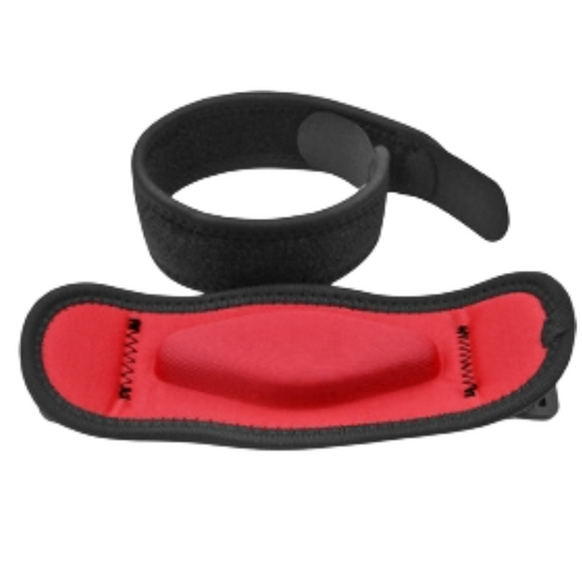 One-Pair Red Adjustable Compression Elbow Brace with Thick Sponge Padding - Sports Support for Various Sports and Everyday Work