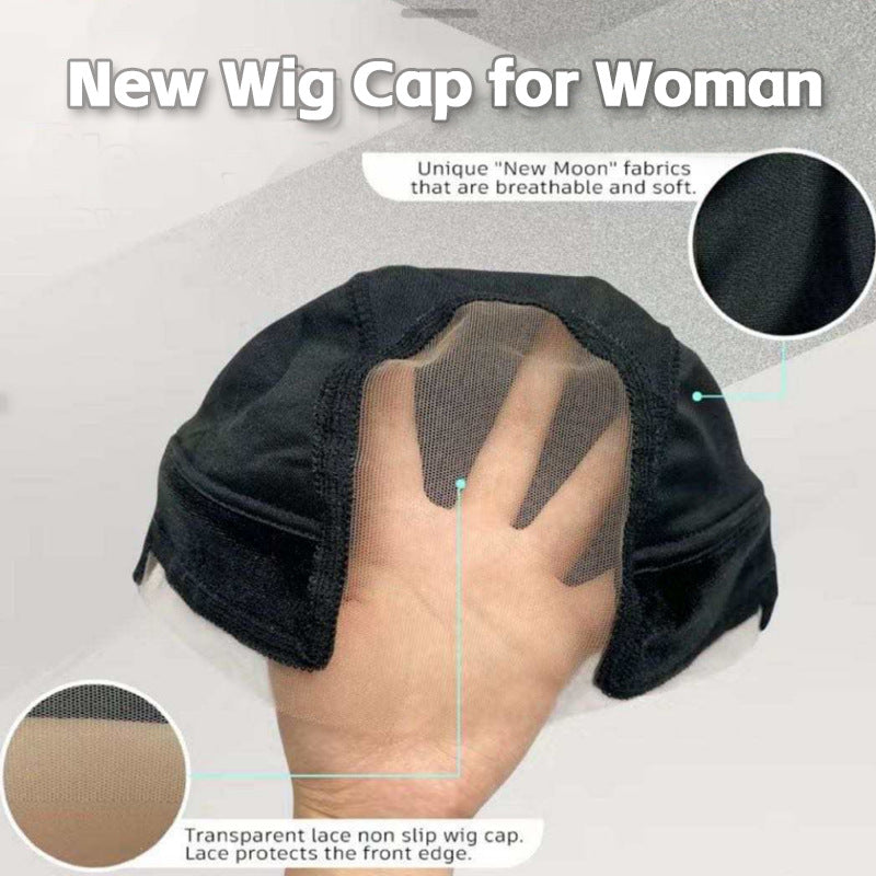 2-Pack Dark Brown U-Part Covered-Ear Wig Cap with 4x5 Inch Double Velvet Lace - Comfort & Stability, for Wig Making and Secure Wear