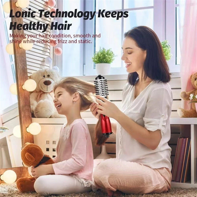 2-in-1 Gold Automatic Rotating Hot Air Styler(38/50mm Curling Barrel) - Multifunctional Hair Dryer Brush, Straightener & Curler with 3 Heat Settings and 360° Bi-directional Rotation