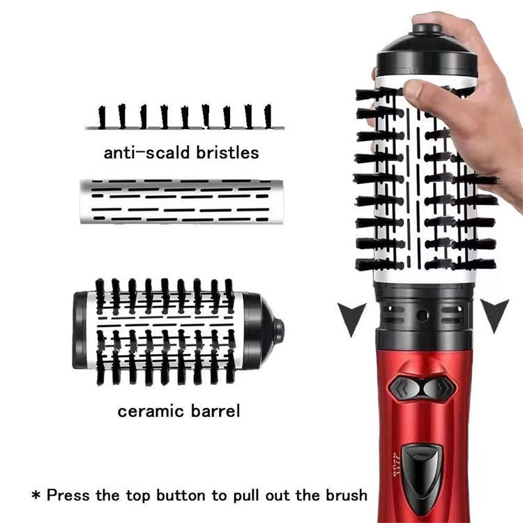 2-in-1 Pink Automatic Rotating Hot Air Styler(38/50mm Curling Barrel) - Multifunctional Hair Dryer Brush, Straightener & Curler with 3 Heat Settings and 360° Bi-directional Rotation