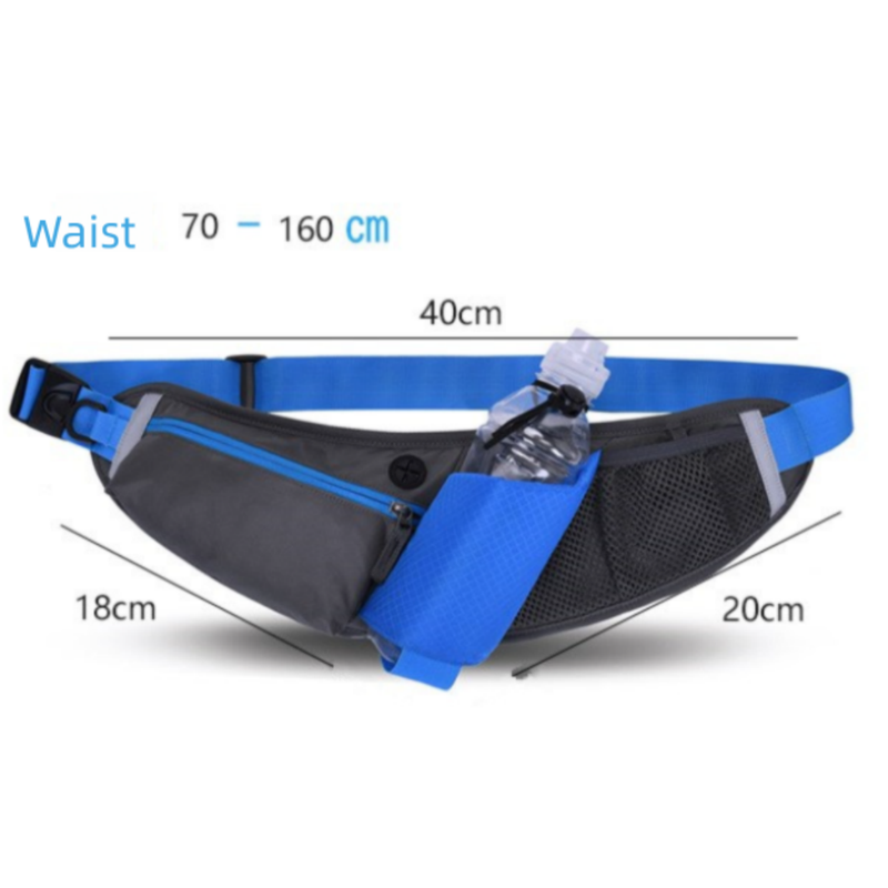 Red Adjustable Large Capacity Outdoor Sports Running Waist Pack(Waistline 70-160CM) - Multifunctional Marathon Pouch With Water Bottle Holder & Headphone Exit