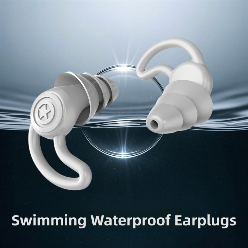 2-Pairs Pink Noise Reduction Silicone Ear Plugs for Swimming, Sleep, and Study - Waterproof Reusable Sound Blocking Earplugs