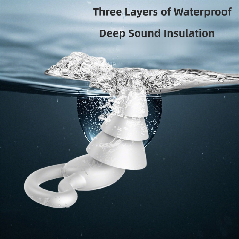 2-Pairs Green Noise Reduction Silicone Ear Plugs for Swimming, Sleep, and Study - Waterproof Reusable Sound Blocking Earplugs